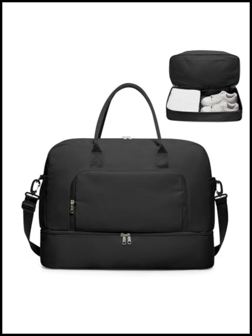 Travel Duffle Bag Weekender with Shoe Compartment Carry On Overnight Gym Wet